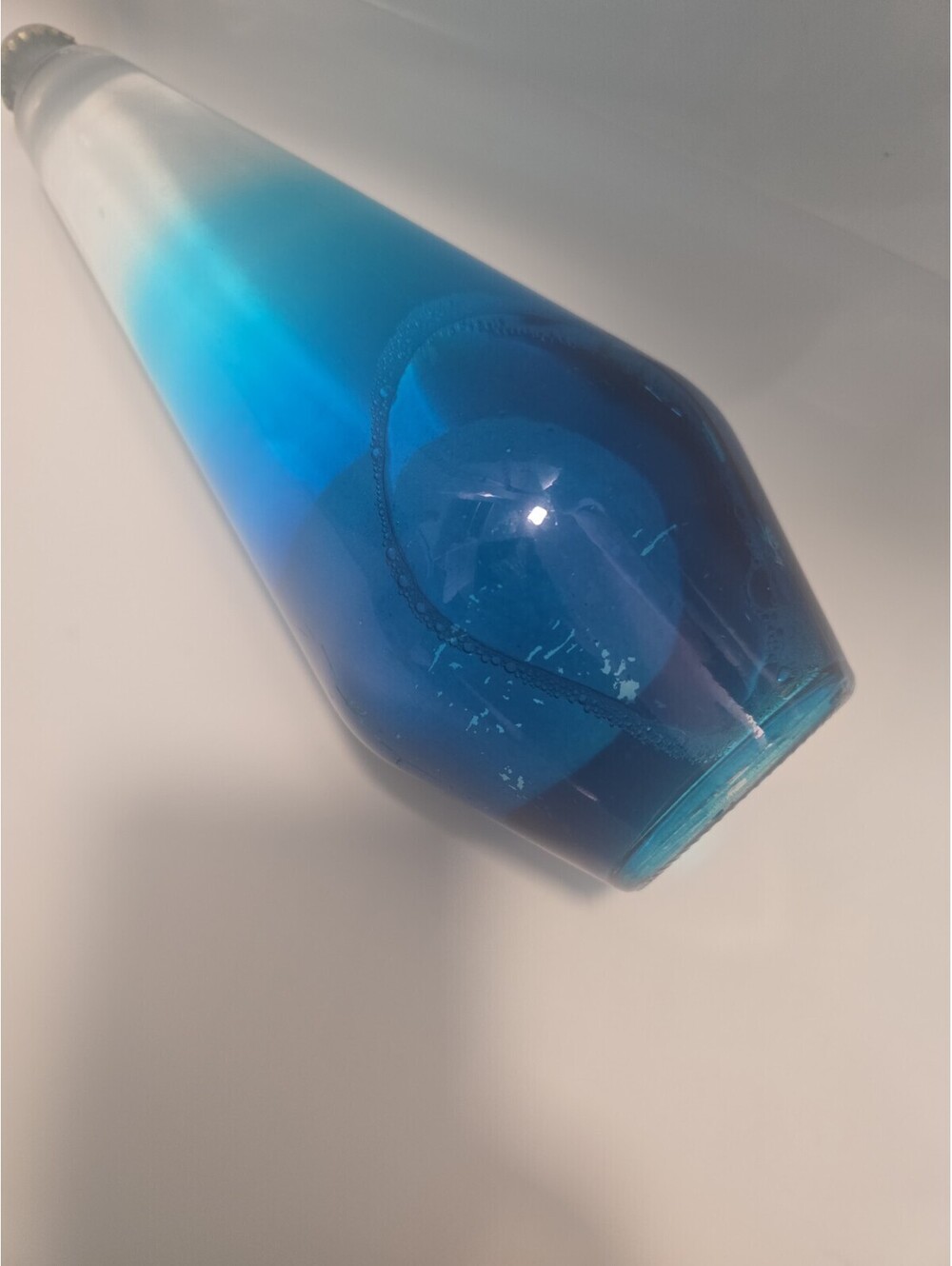 Lava Lite Replacement Globe Blue Liquid White Wax Motion Lamp Bottle 11" Glass